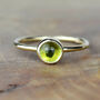 Solid Gold August Birthstone Peridot Stacking Ring, thumbnail 1 of 5