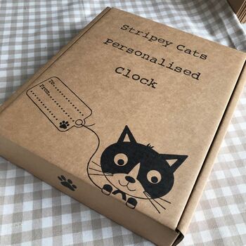Personalised Children's Black Cat Clock, 4 of 10