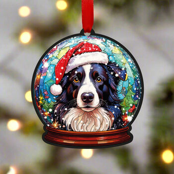 Border Collie Dog Tree Decoration, 2 of 2