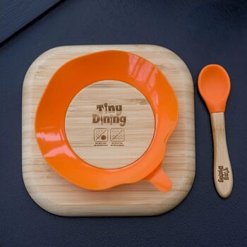 Bamboo Lion Baby Suction Plate And Spoon Set, 4 of 4