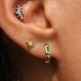 Emerald Margot Crystal Huggie Hoop Earrings, thumbnail 3 of 6