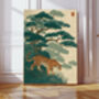 Japanese Tiger Landscape Art Print, thumbnail 1 of 4