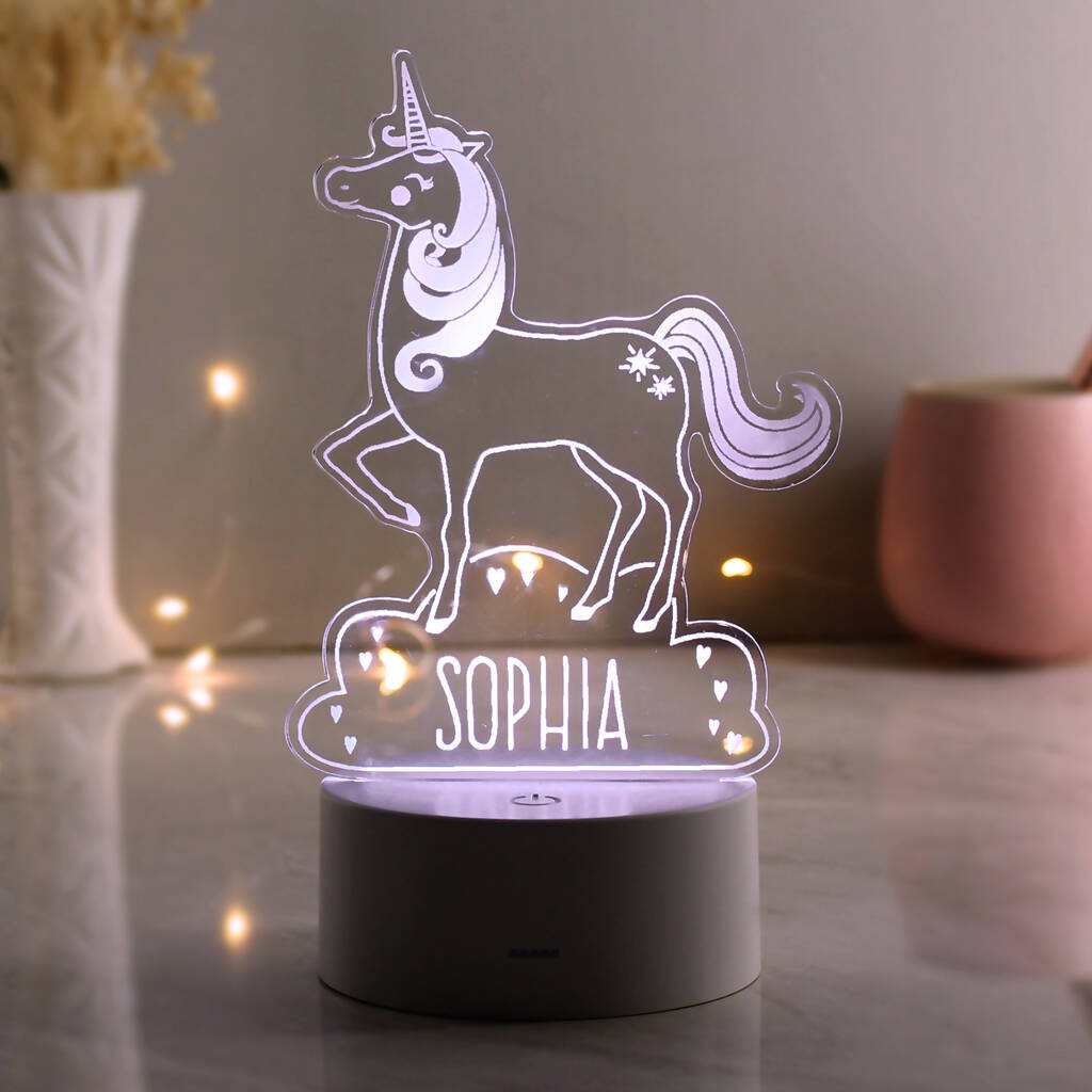 Personalised Unicorn LED Night Light, 1 of 9
