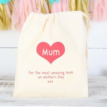 Personalised Love Heart Valentines Cotton Bags, 4 of 5