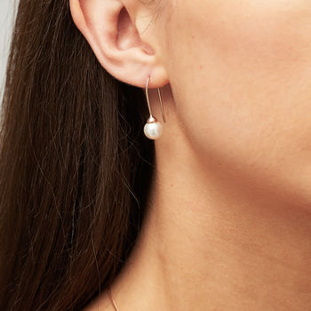 Rose Gold Vermeil Pearl Earrings, 2 of 6