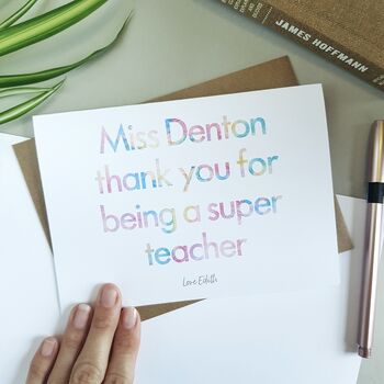 Super Teaching Assistant | Personalised Thank You Card, 2 of 3