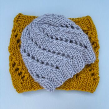 Twist And Shout Beanie Knitting Kit, 3 of 5