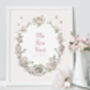 Personalised Girl's Floral Garden Wreath Quote Print, thumbnail 3 of 7