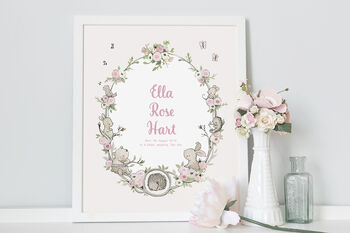 Personalised Girl's Floral Garden Wreath Quote Print, 3 of 7