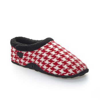 Turbo Red And White Dogtooth Mens Slippers Indoor/Garden Shoes, 6 of 9