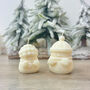Two Cute Snowman Christmas Candles And Festive Decor, thumbnail 1 of 11