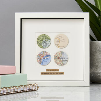 Personalised Four Circles Map Picture, 2 of 6