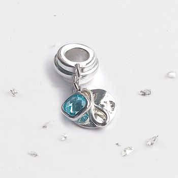 Ashes Memorial Charm With Infinity Knot And Gem, 5 of 11