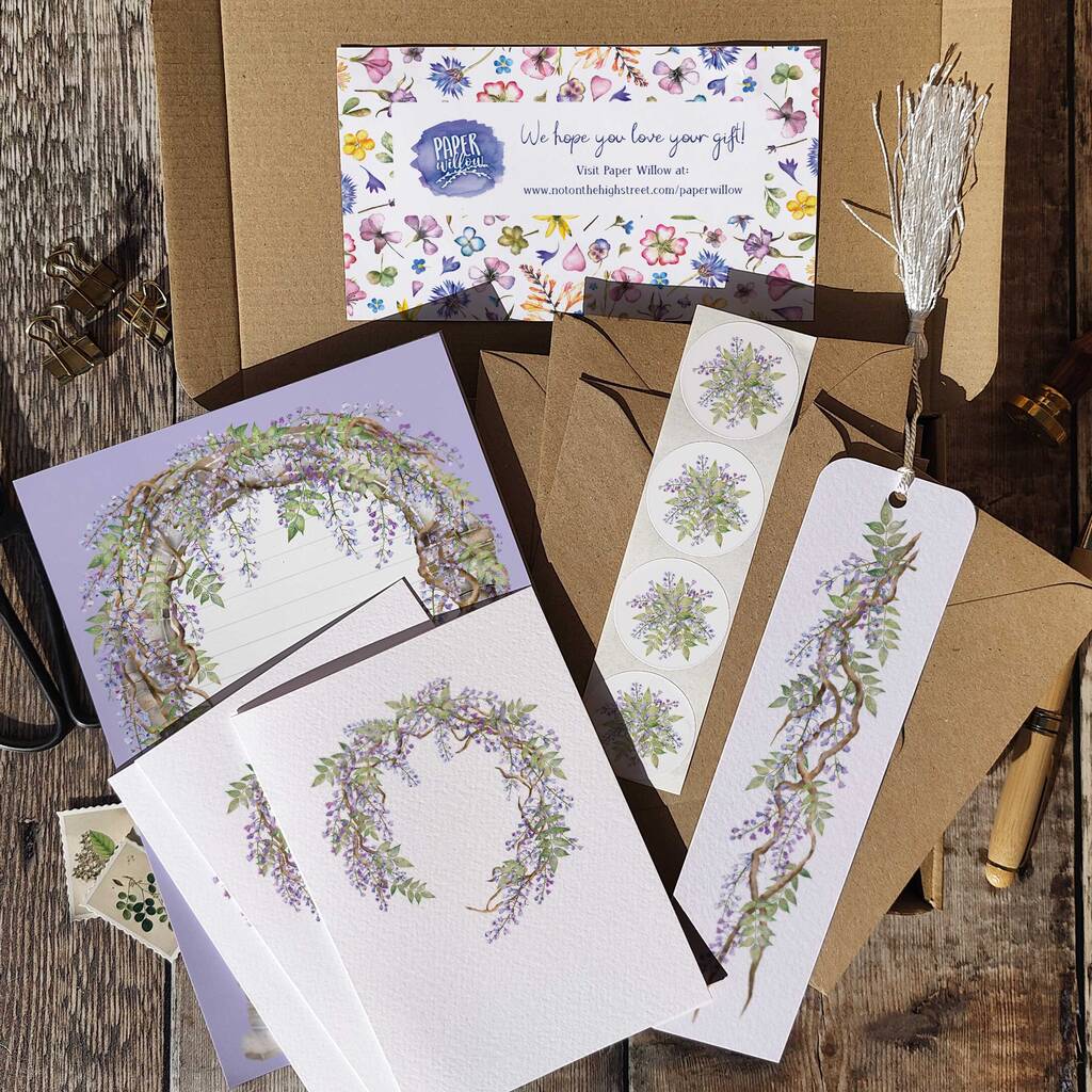 Lilac Wisteria Stationery Gift Set, 1 of 6