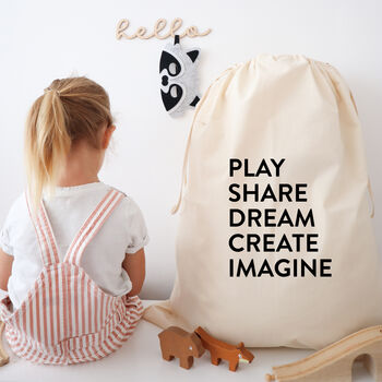 Stylish Toy Storage Bag Sack For Bedroom Or Playroom, 3 of 5