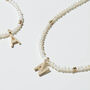 Seed Pearl Letter Necklace 18ct Gold Vermeil Plating, thumbnail 5 of 7