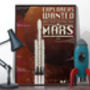 Mars Poster Spaceship Wall Art Hanging Print Poster, thumbnail 2 of 11