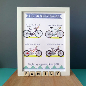 Personalised Cycling Family Print, 9 of 12