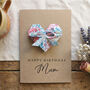 Personalised Birthday Floral Origami Heart Kraft Card, thumbnail 9 of 9