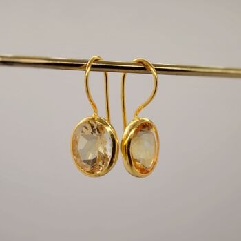 Citrine Earrings, Sterling Silver Gold Earrings, 10 of 11