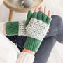 Fingerless Angora Knit Mitten Gloves, thumbnail 1 of 5