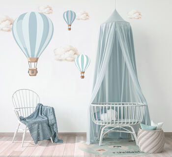 Large Hot Air Balloon Textile Wall Sticker Set, 2 of 6