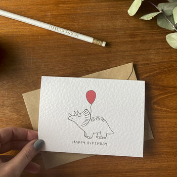 Dinosaur Happy Birthday Balloon Card, 5 of 5
