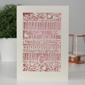 Personalised Papercut Floral Engagement Card, 7 of 8