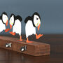 Trio Puffin Party Freestanding Decoration, thumbnail 2 of 3