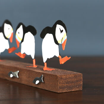 Trio Puffin Party Freestanding Decoration, 2 of 3
