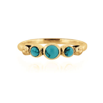 Lakshmi Turquoise Stacking Ring Silver Or Gold Plated, 6 of 9