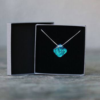 Aqua Green And Blue Glass Pendant Necklace, 7 of 10