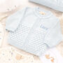 Baby Boys Pebble Cardigan, Babygrow, Hat And Blanket Set, thumbnail 5 of 12