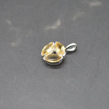 Citrine Silver Floral Pendant: November Birthstone, 6 of 8