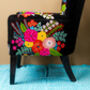 Black Embroidered Floral Armchair, thumbnail 8 of 8