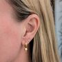 The Palm Tree Accent Pyramid Hoop Earrings, thumbnail 2 of 4