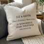 Personalised Silver Wedding Anniversary Cushion, thumbnail 2 of 4