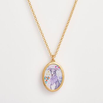 Catherine Rowe Pet Portraits Whippet Pendant Necklace, 2 of 6
