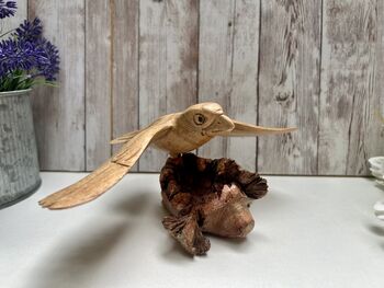 Hand Carved Wooden Soaring Eagle Sculpture Ornament, 11 of 12