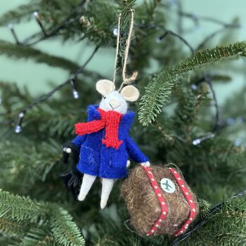 Personalised Travelling Mouse Christmas Bauble, 2 of 4