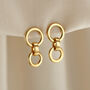 Hanging Hoop Charm Stud Earrings, thumbnail 2 of 4