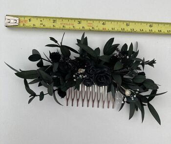 Gothic Dried Flowers Hair Comb, 4 of 5