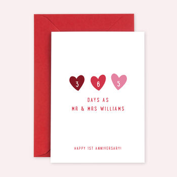 Personalised 'Mr And Mrs' Milestone Card, 3 of 7