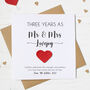 Personalised 3rd Anniversary Card With Leather Heart, thumbnail 1 of 6