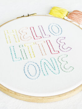 Hello Little One Embroidery Hoop Kit, 4 of 4