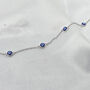Turkish Blue Evil Eye Silver Charm Friendship Bracelet, thumbnail 6 of 6