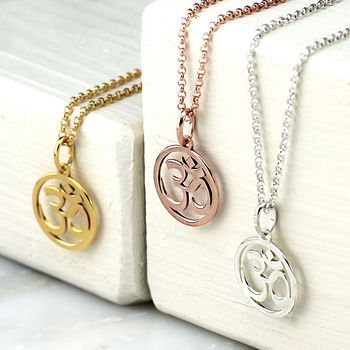 Om Yoga Necklace In Solid Silver, 7 of 7