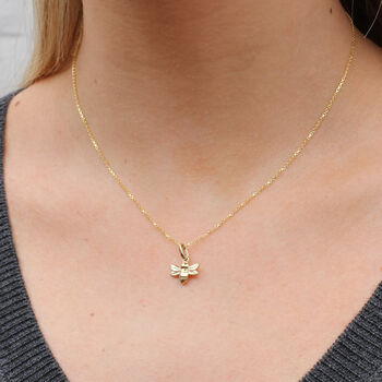 Petite Bee Necklace In Sterling Silver Or Gold Plated, 2 of 6