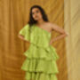 Avanti Tissue Chanderi One Shoulder Dress, thumbnail 2 of 9