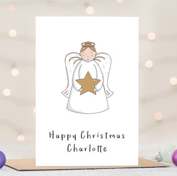 Personalised Christmas Angel Card, 2 of 3
